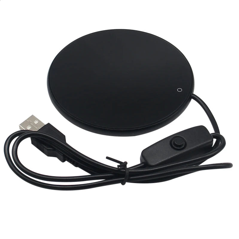 Compact USB Cup Warmer and Smart Thermostatic Heating Coaster for Coffee, Tea, and Beverages