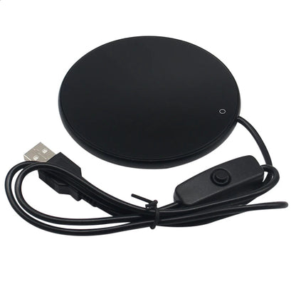 Compact USB Cup Warmer and Smart Thermostatic Heating Coaster for Coffee, Tea, and Beverages