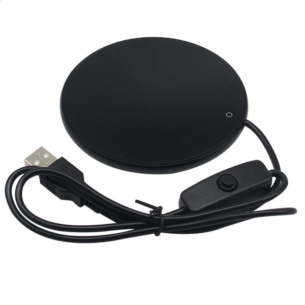 Compact USB Cup Warmer and Smart Thermostatic Heating Coaster for Coffee, Tea, and Beverages