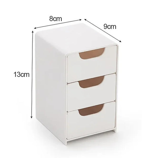 3-Tier Desktop Organizer with Drawers for Stationery and Office Supplies
