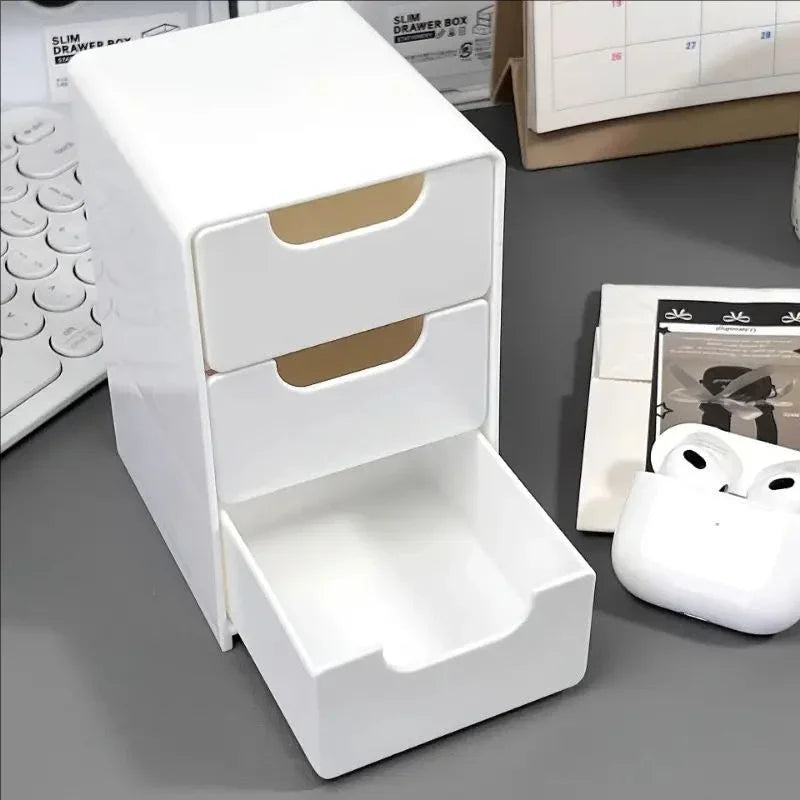 3-Tier Desktop Organizer with Drawers for Stationery and Office Supplies