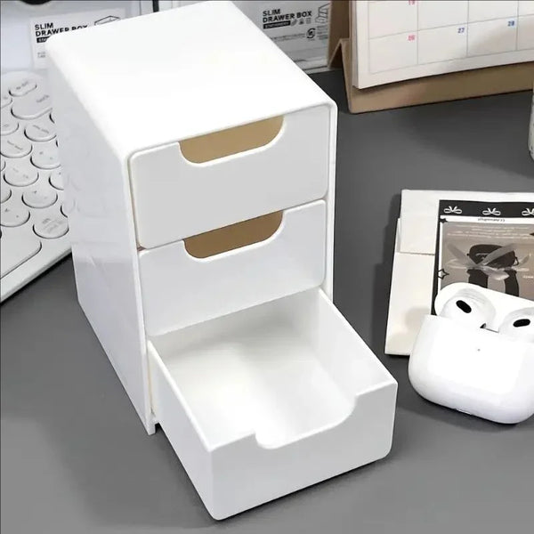 3-Tier Desktop Organizer with Drawers for Stationery and Office Supplies